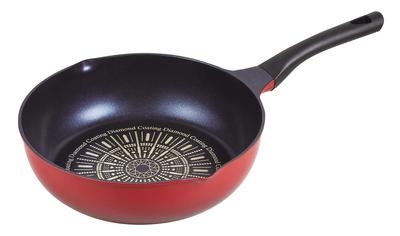 Pearl Metal Frying Pan Red 28cm Diamond Coated Extra Deep Karfka HB-4717