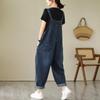 Autumn Women's Denim Jumpsuit   Literary and Artistic Oversized Loose Slimming Suspender Design Strap Jeans Overall