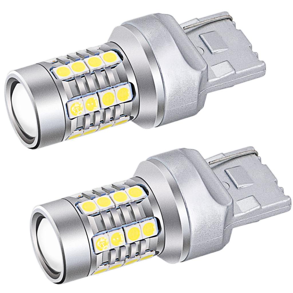 TORIBIO T20 LED Turn Signal Bulbs with Different Pinch 28SMD 3030 Tail Reverse t20 LED Ports, Anti-Hyperflash, Resistor, White, Non-Polar, 4000lm,