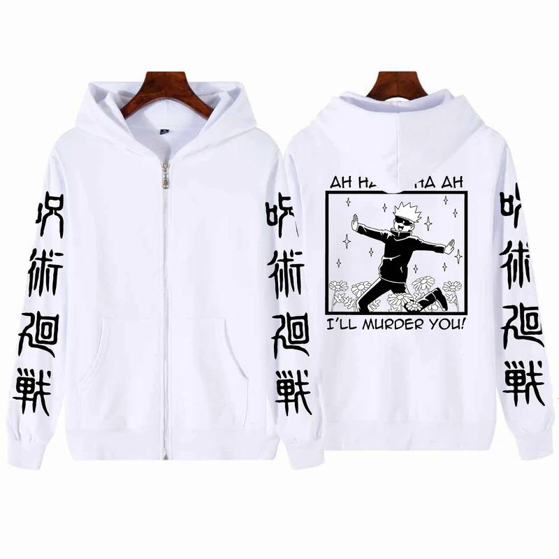 Jujutsu Kaisen Gojo Satoru Print zipper Hoodies