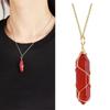 Natural Gemstones Pendant Wire Wrapping Carnelian Necklace Jewelry Decorations Crystal Agate Gift for Women Man
