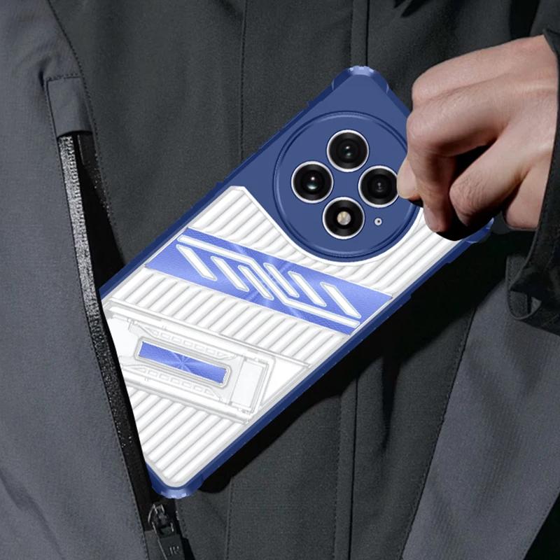 Anti-slip Kickstand Case For OnePlus 13 One Plus 13R Cover Stand Holder Transparent Shell Fundas Coque