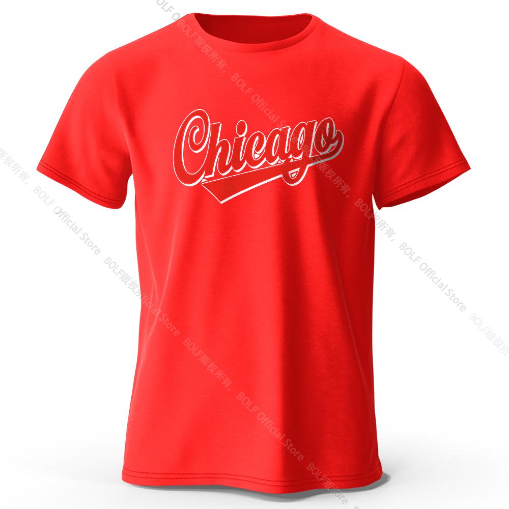 Men's Chicago Printed T-Shirt 100% Cotton Oversized Letter Graphic Tees for Women Summer Tops Urban Streetwear