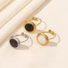 1/3pcs Creative Smooth Drip Oil Circle For Women Vintage Stainless Steel Adjustable Open Finger Nail Ring Couple Wed Accessories