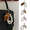 Love Heart Cell Phone Chain Plush Hanging Ornament Kawaii Pearl Bracelet Key Chain  Gifts