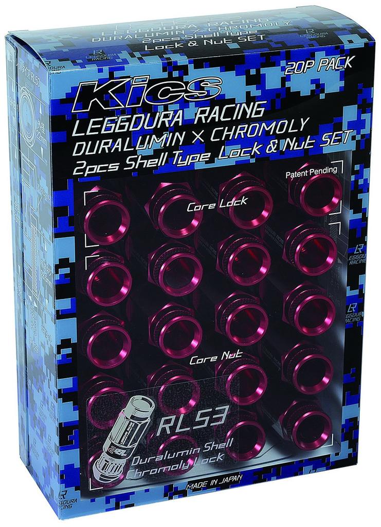 KYO-EI LEGGDURA RACING Shell Type Lock & Nut Set (RL53) M12 X P1.5 Red RL53-11R
