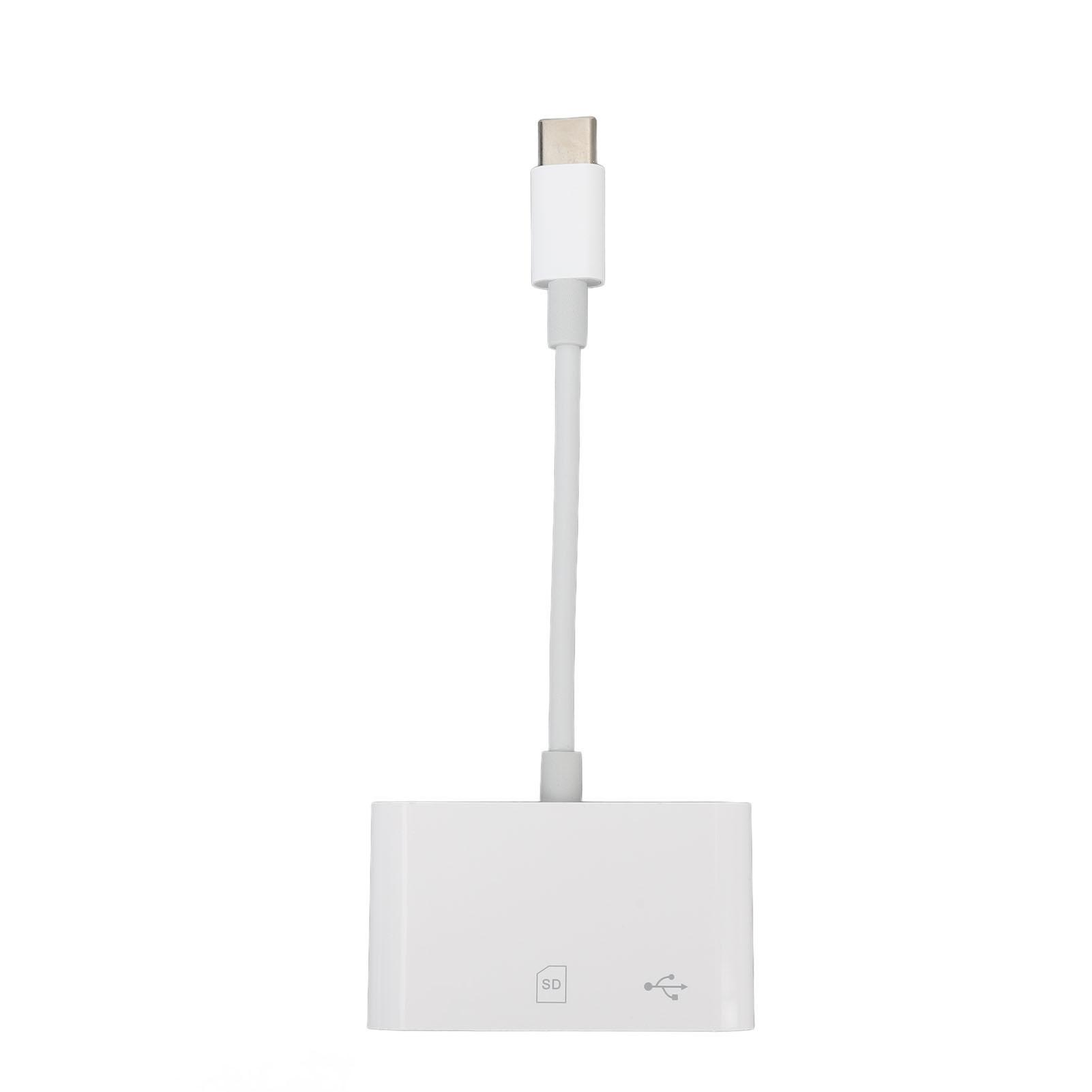 

3 в 1 USB C Кардридер Многопортовый 500MS Стабильная передача Plug and Play для Телефона ПК