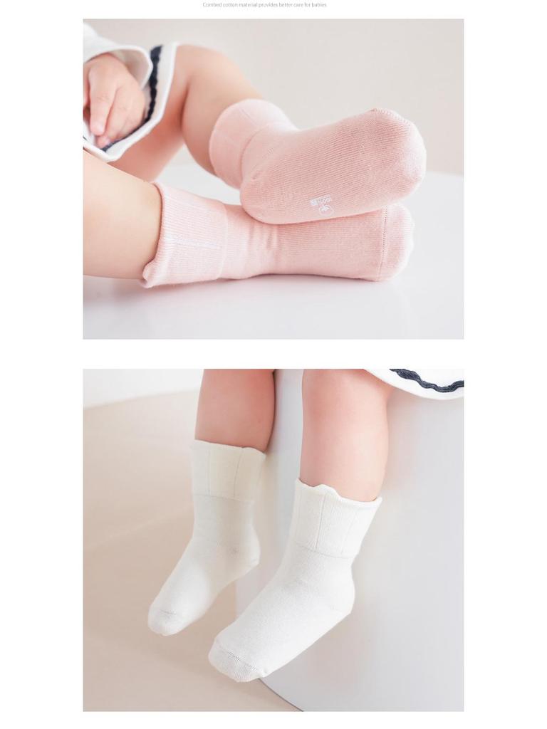 Klass A Sömlösa Babysockor – Lös Mudd, Ren Bomull för Nyfödda och Småbarn i Enfärgade Färger