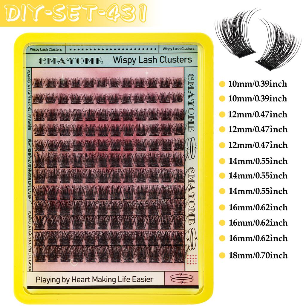 144 Clusters Of C-Song False Eyelashes Set 10-18Mmdiy Segmented Grafting Single Cluster Of Thick Eyelashes