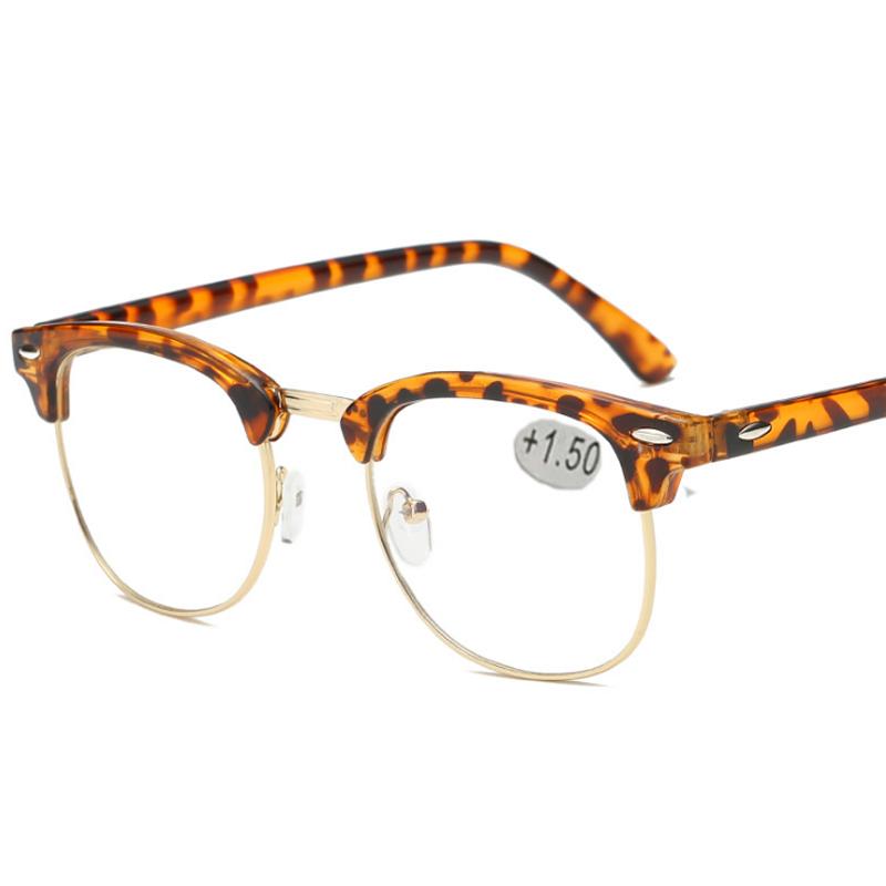 

Metal Half Frame Reading Glasses Presbyopic Male Female Far Sight Glasses With Strength +0.5 +0.75 +1.0 +1.25 To +4.0 +4.0