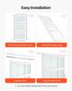Sliding Closet Door, 1829mm (Double 940mm) x 2032 mm, 3-Lite Frosted Glass Bypass Sliding Doors with Hardware Kit, Solid Wood & MDF Slab with