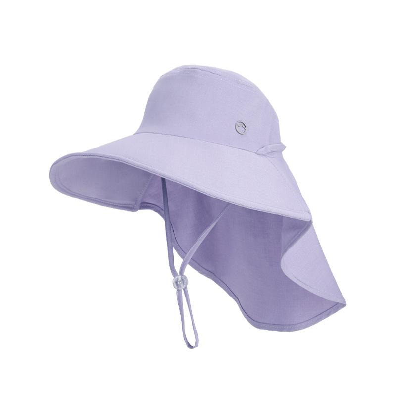 Spring and Summer Outdoor Sun Protection Hat Versatile with Ponytail Hole Hat Women's Big Eaves Shawl Neck Protection Bucket Hat