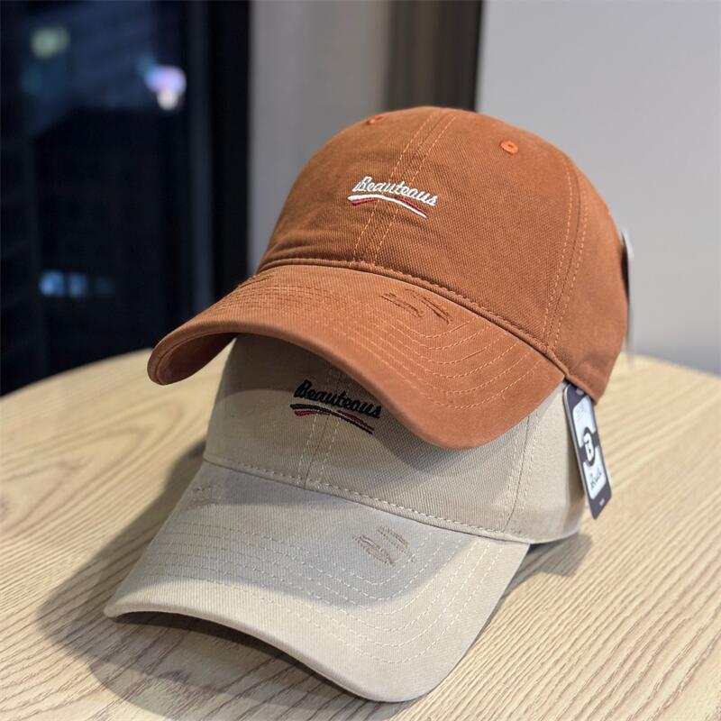 Small letter washed baseball cap female street youth couple casual tide tie college style baseball cap male