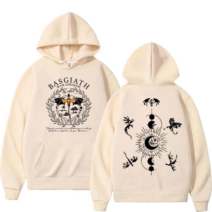 Basgiath War College Hoodie Fourth Wing Dragon Rider Hip Hop Casual Unisex Autumn Winter Fleece Streetwear Tops