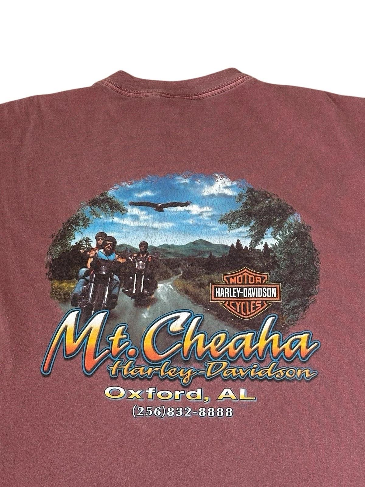 Vintage Harley Davidson T Shirt Men’s Large Mt Cheaha Alabama USA Oxford 90’s M
