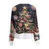 Women's Fashion Short Coat Casual Long Sleeve Christmas Printed Single Breasted Plush Top