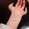Vergoldetes Kleeblatt-Halskette für Damen: Chalcedon & Perlmutt