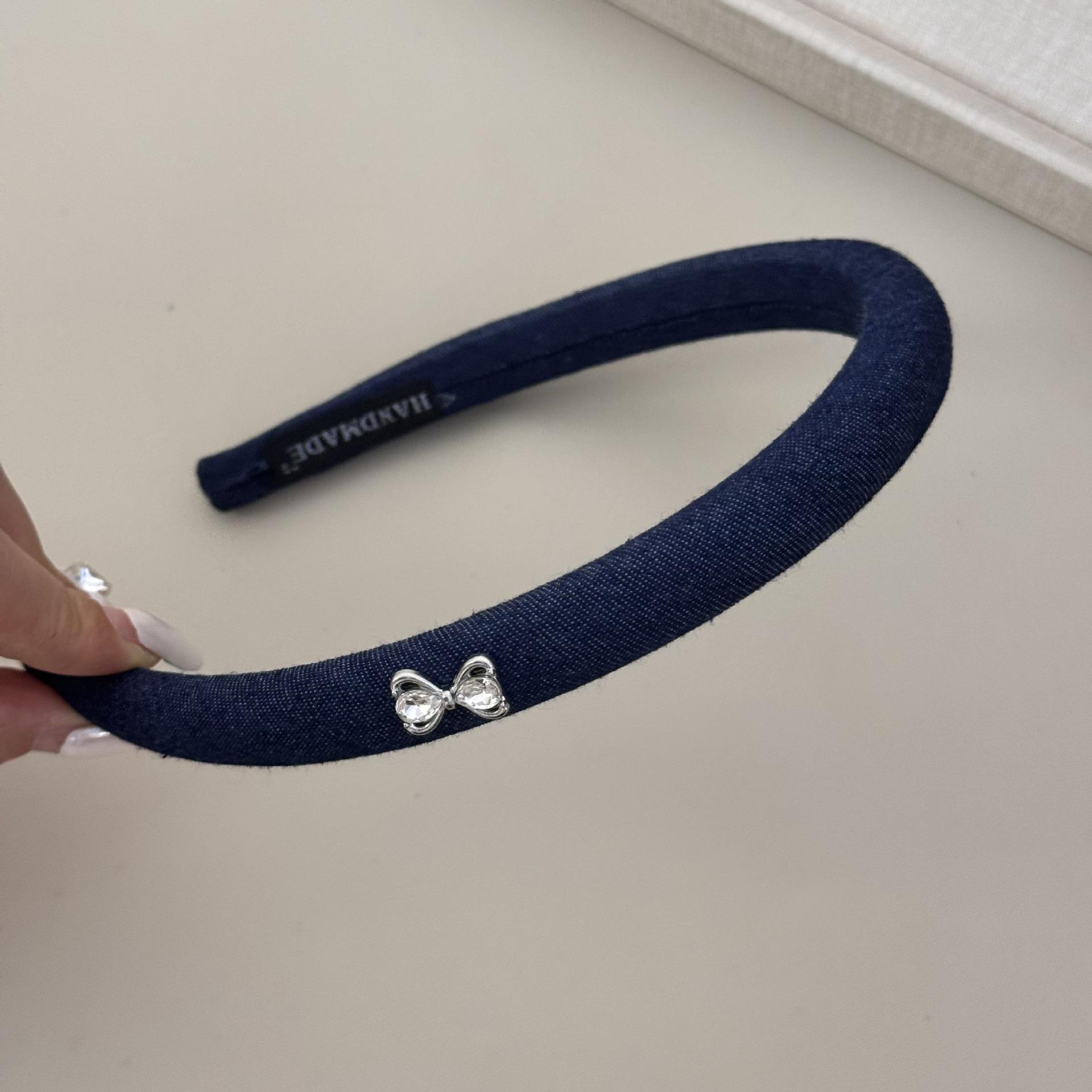 

Повязки на голову для женщин, аксессуары для волос для девочек, лента, бант, роскошный дизайнерский фасинатор со стразами, обручи, винтаж, новинка в k-pop моде