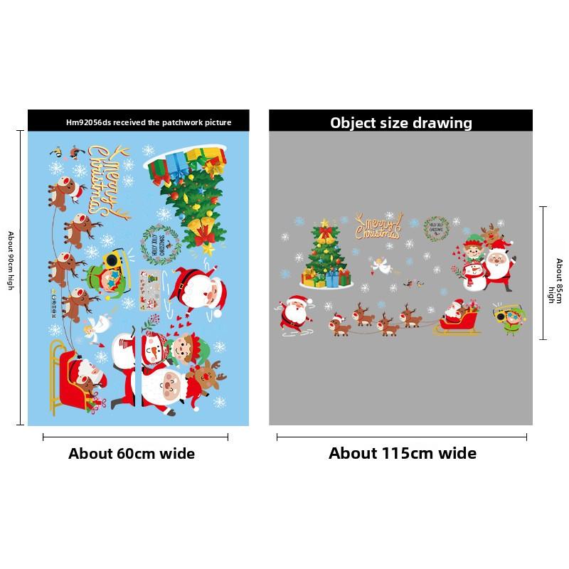 

Рождественские снеговик, олень, электростатические наклейки, праздничные украшения для окон, наклейки на стеклянные двери, наклейки для окон, создающие атмосферу