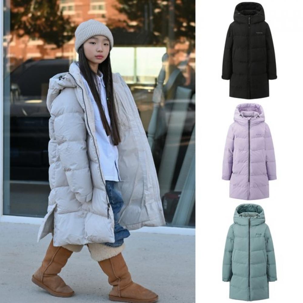 Blackyak Kids Long Down Jacket Lightweight Warm Core Long Down Jacket blacks/110