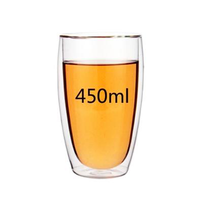 Glasbecher 80/250/350/450 ml Hitzebeständiges Doppelglas Milch Tee Kaffee Becher