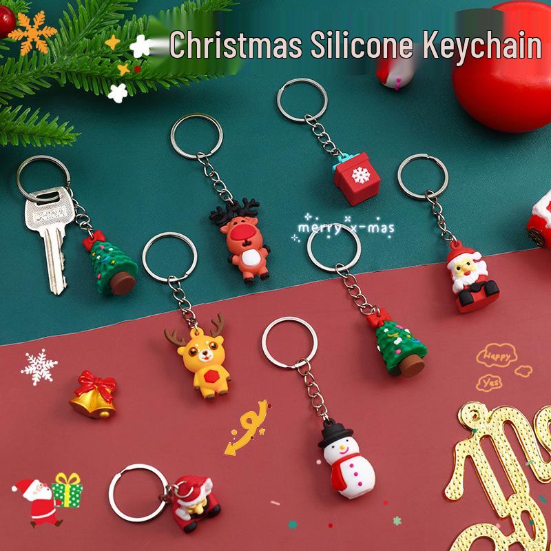 Santa Claus Silicone Keychain - Cute Christmas Student Gift