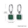 Trendy Geometric Tiger Eye Natural Stone Pendant Earrings for Men Boys, Blue Green Stone Stainless Steel Drop Earrings Jewelry