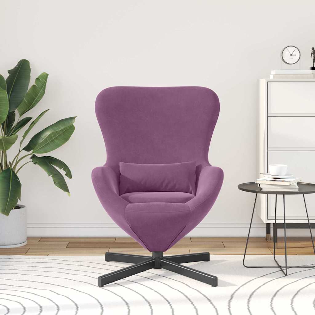 Egg Chair Purple 63 x 73 x 90 cm Velvet