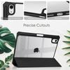For iPad Mini 7 6 8.3'' with Pencil Holder-[Tri-fold Stand + Auto Wake/Sleep], High-grade Acrylic Case Transparent Back Cover