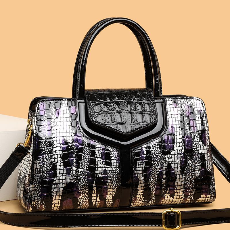 Luxury Shoulder Tote Bag Leopard Patent Leather Women Crossbody Shoulder Bags 2026 Designer Daily Commuting Female Handbags Sac