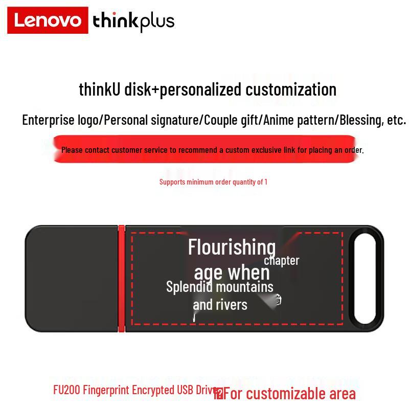 ThinkPlus Lenovo FU200 USB3.2 Fingerprint Encrypted U-Disk