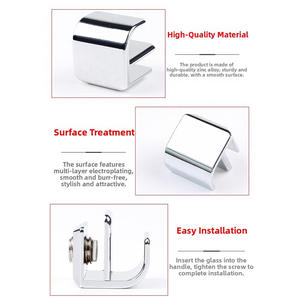 Glass Door Handles Zinc Alloy Pulls With Non-Slip Grip For Cabinets Cupboards Drawers Wine Cabinet Display Door Knobs