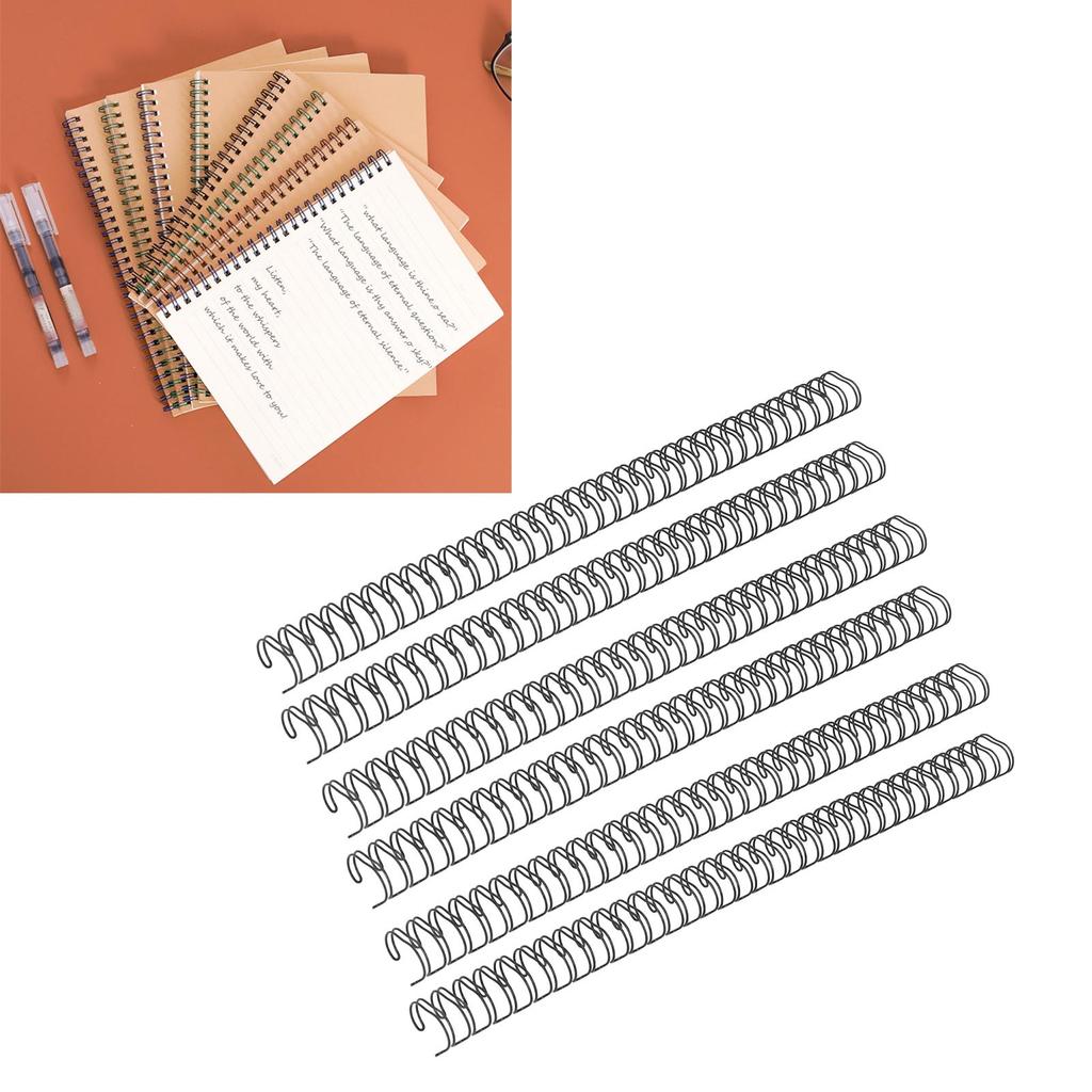 50Pcs Double   Wire Binding Spine 180 Sheet Capacity 3:1 Pitch 34   19mm Diameter Set Kit for   Paper