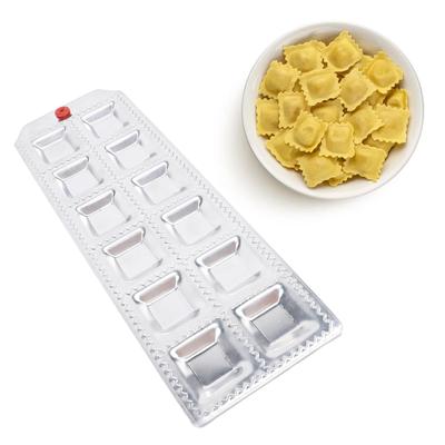 Square Ravioli Maker Multifunctional 12 Holes Dumpling Making Tool Aluminum Alloy Pasta Maker Tray for Kitchen Cooking