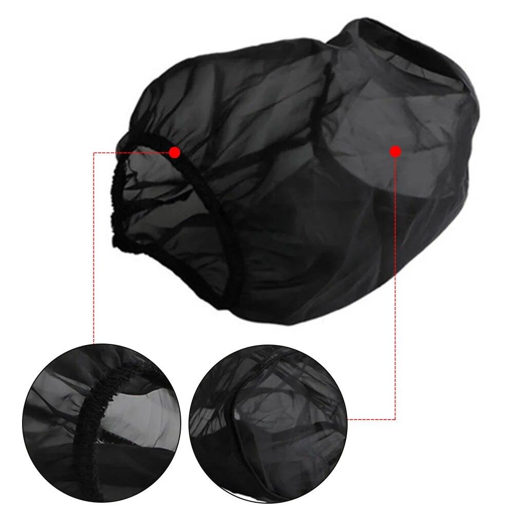 Universal Car Air Filter Protective Cover Waterproof Oilproof Dustproof for Cylindrical High Flow Air Intake Filters Black