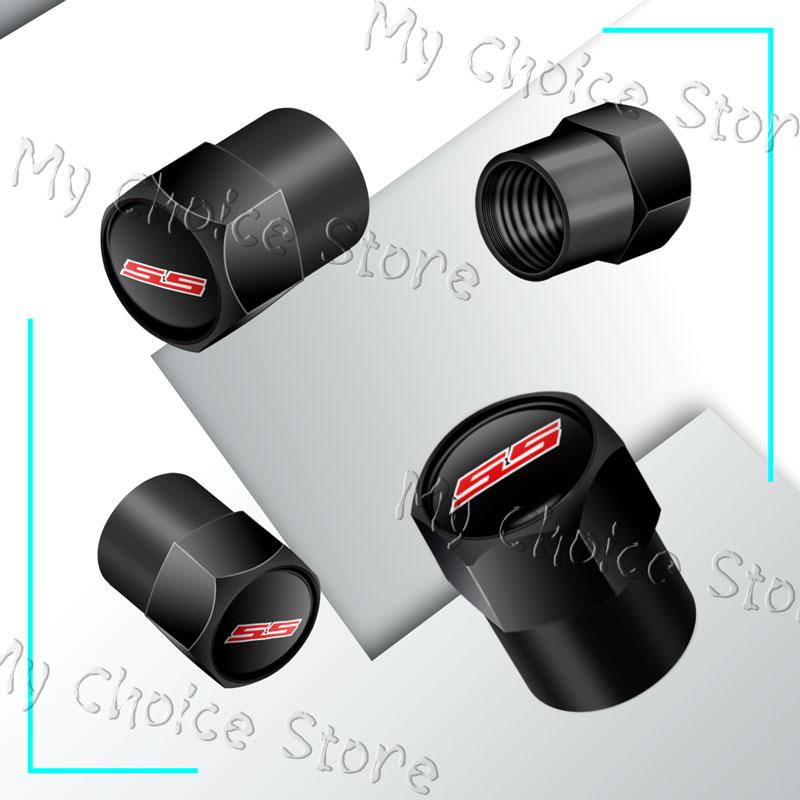 4Pcs/lot Car Wheel Tire Valve Stem Caps Waterproof Covers For Chevrolet SS Logo Camaro Cruze Aveo Silverado Accessories