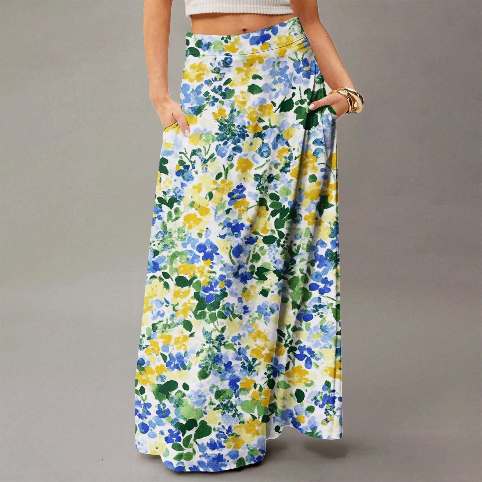 

Жіноча вільна максі-сукня звичайна повсякденна літня богемна спідниця L