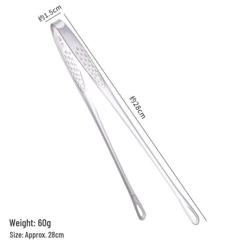 304 Stainless Steel Food-Grade BBQ Tongs for Grilling, Buffet, Bread, and Strawberries