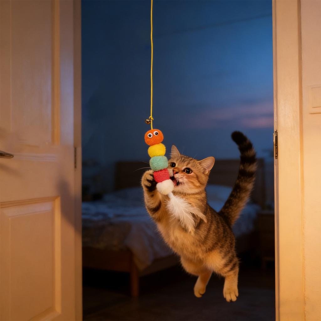 Katzen Schwingende Hängende Federglocken-Spielzeug - Selbstunterhaltendes Elastisches Federglocken-Spielzeug Für Tür-Montiertes Unbeaufsichtigtes Spielen