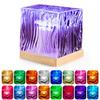 Ocean Wave Projector Lamp Night Light Remote Control 16-Colors Gradual Rotating Flame Water Lamp with Wooden Base