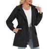 Giacca Donna Impermeabile Antivento Leggera Giacca Antipioggia con Tasche Cappotto Antipioggia Impacchettabile da Donna con Cappuccio