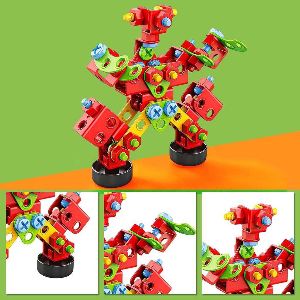 Blocks and Tool 288 Educational Toy with Screws and Electric DIY Pretend 3D Popular for Christmas Gift Play Carpenter's Set, Pieces, Drill, Play, Car,