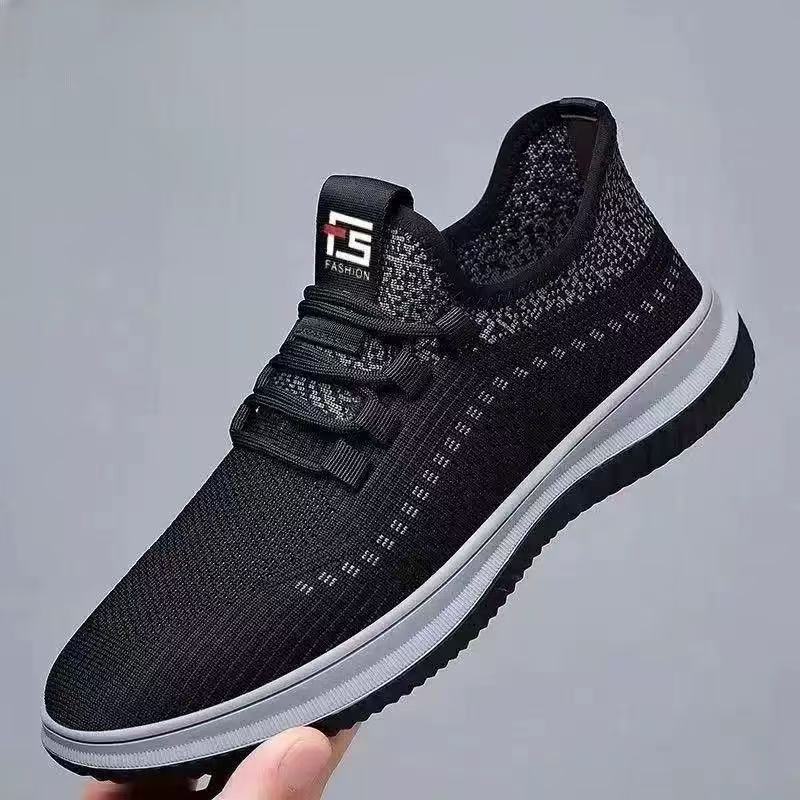 Flying Woven Shoes Men's New Casual Shoes Men's Spring and Summer Mesh Shoes Breathable Sports Shoes Versatile Shoes Trendy Walking Shoes