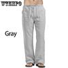 Men's Autumn Streetwear Elastic Waists Trousers Loose Pants Straight Party Pants Linen Plus Size