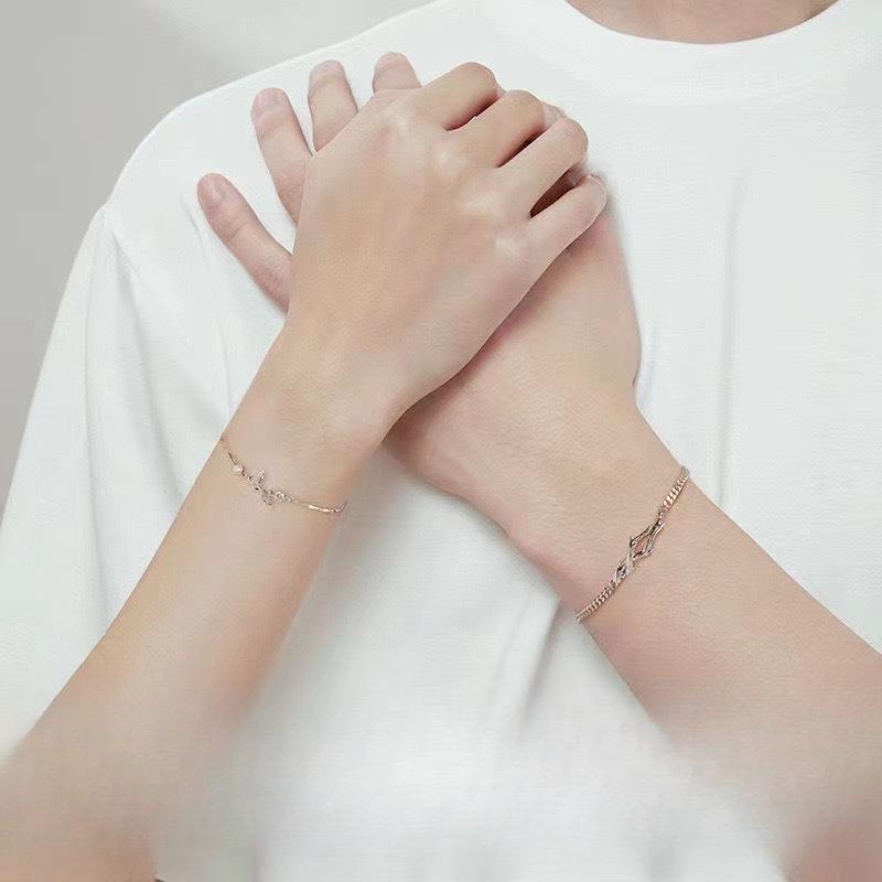 Blue Eucalyptus and Bird Couple Bracelet Female Niche Design Light Luxury Premium Sense Send Girlfriend Birthday Gift Hand Jewelry