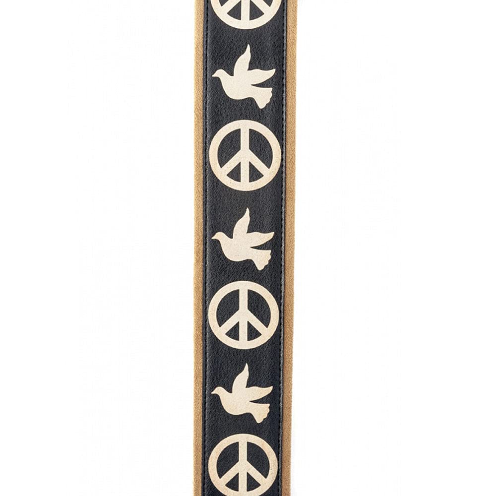 STRAPS Guitar 6cm Legend Peace Black RightOn! Strap, Wide, 90-150cm Long, & Doves,