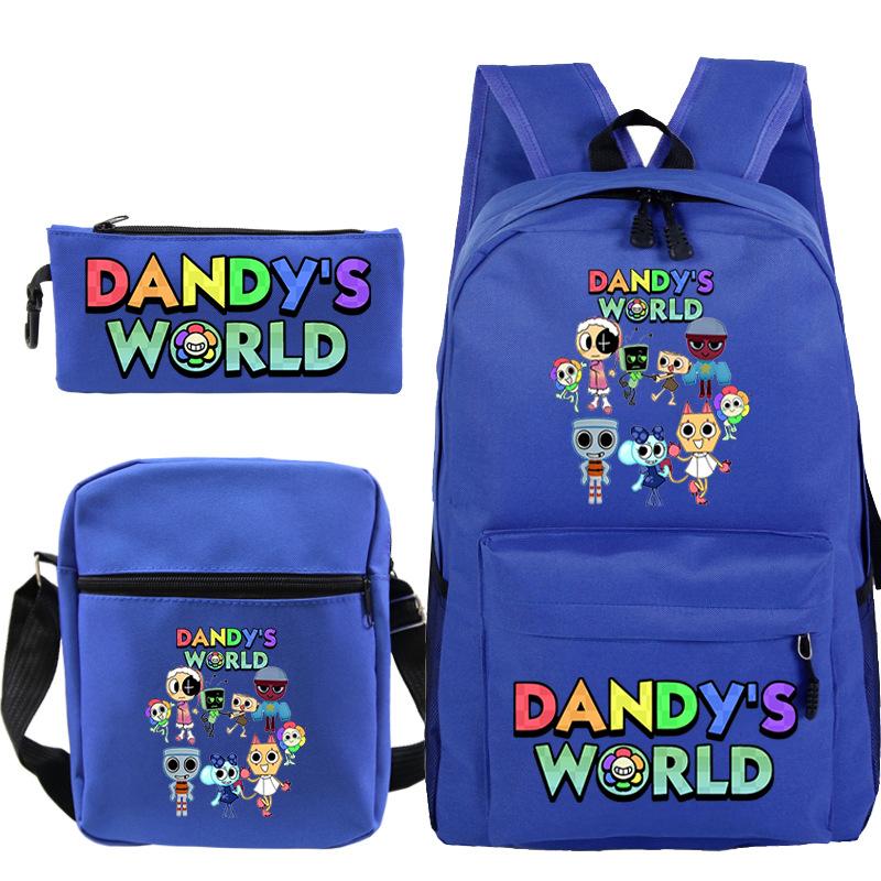 Dandy'S World Printed Fashion Children'S Pencil Case Messenger Bag Three-Piece Set Primary And Secondary School Bag