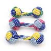 Cotton Rope Dumbbell Dog Toy Bite Resistant Knotted Rope Puppies Chew Toy Boredom Stress Relief Pet Teething Cleaning Interactive Toy