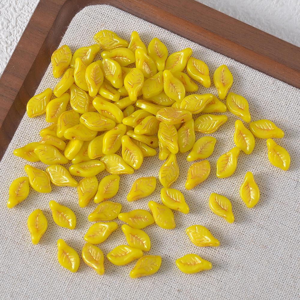 Czech Glass Hollow Maple Leaf Beads for DIY Hair Accessories