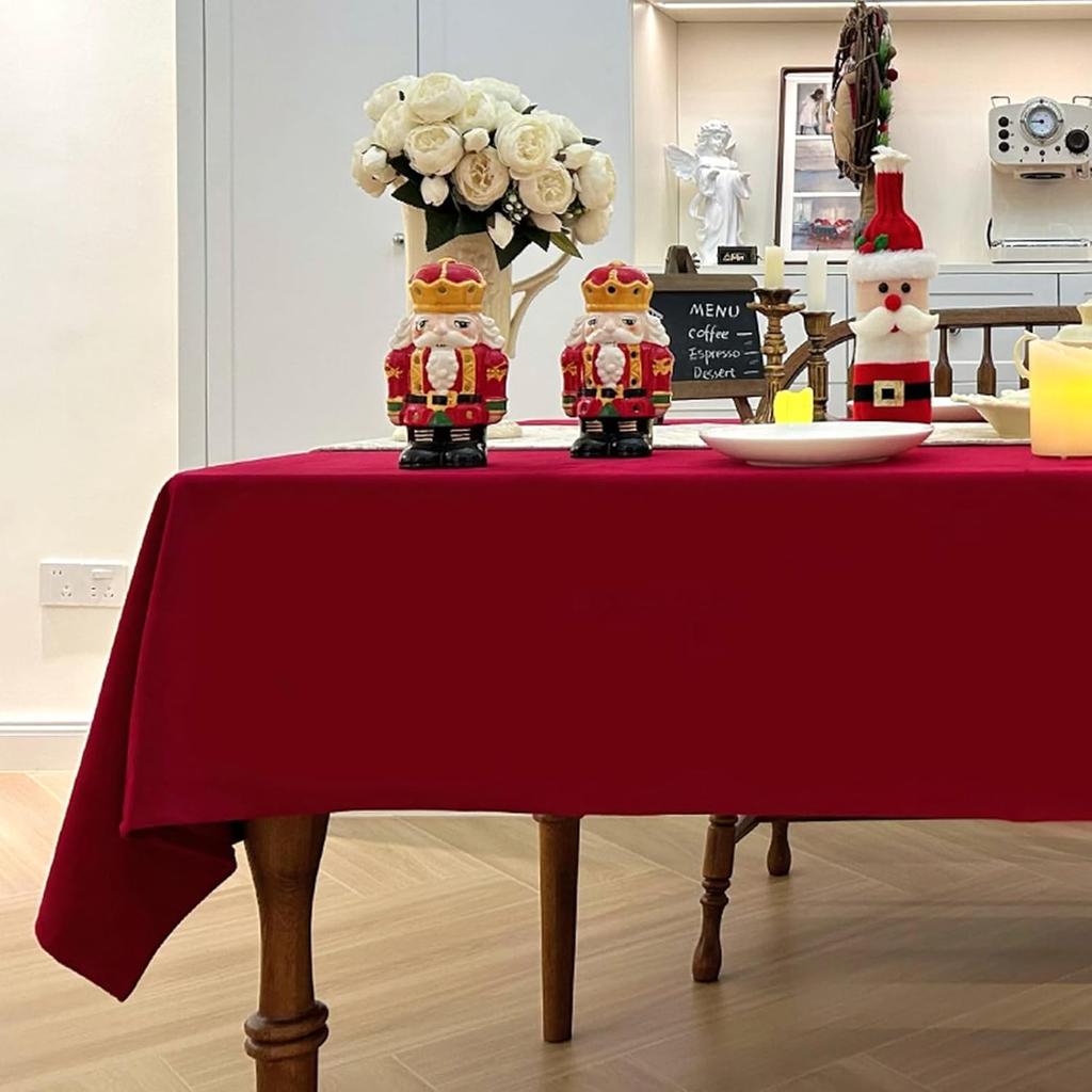 Red Velvet Tablecloth, 60 x 102 Inch Rectangle Table Cover, Red Velvet Table Cloth Smooth Luxury Tablecloth for Party Wedding Di